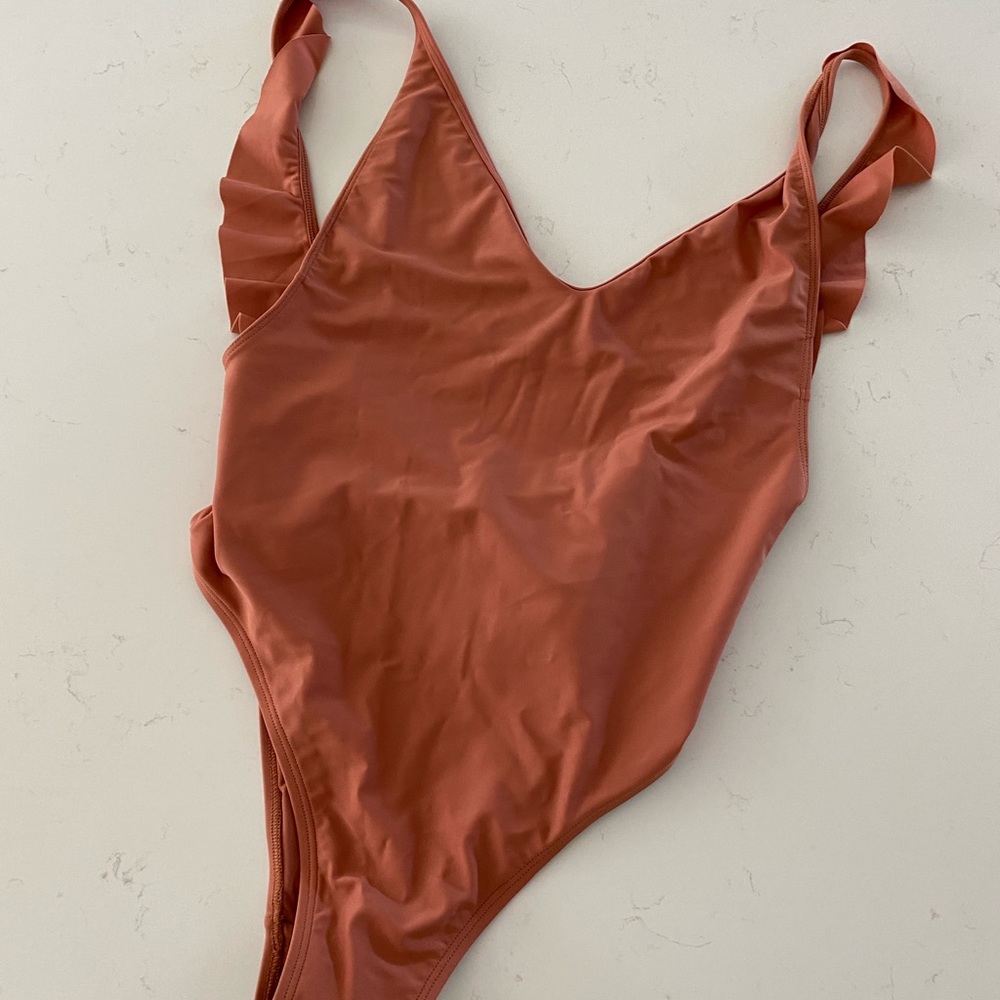 Aerie ruffle trim one piece